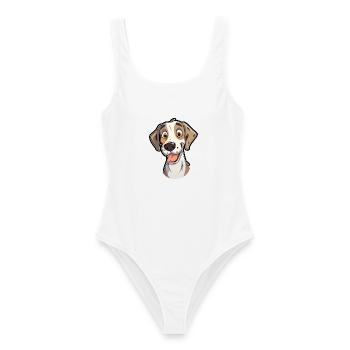 Alano Español Hunderasse Cartoon Kawaii Illustratio - Frauen Badeanzug - Weiß - Vorne - AI Model Female 172 dark (172cm)