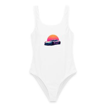 Electric Wave - Women's Swimsuit - white - Front - AI Model Female 172 dark (172cm)