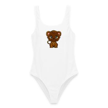 lion cub - Women's Swimsuit - white - Front - AI Model Female 172 dark (172cm)