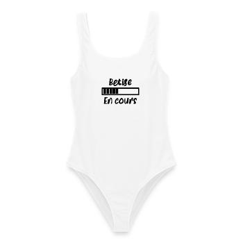 Bêtise en cours - Maillot de bain femme - blanc - Devant - AI Model Female 172 dark (172cm)