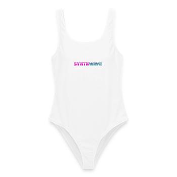 Synthwave - Women's Swimsuit - white - Front - AI Model Female 172 dark (172cm)