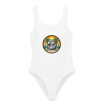 Rat Drôle Dessin Animé Plage D’été Lunettes De Soleil Autocollant - Maillot de bain femme - blanc - Devant - AI Model Female 172 dark (172cm)