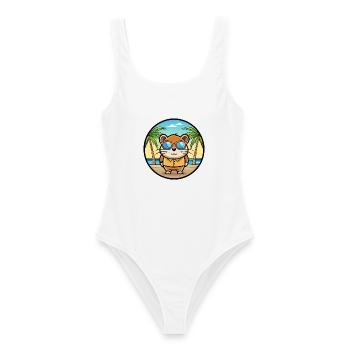 Hamster Lustig Cartoon Sommer Strand Sonnenbrille Cool - Frauen Badeanzug - Weiß - Vorne - AI Model Female 172 dark (172cm)