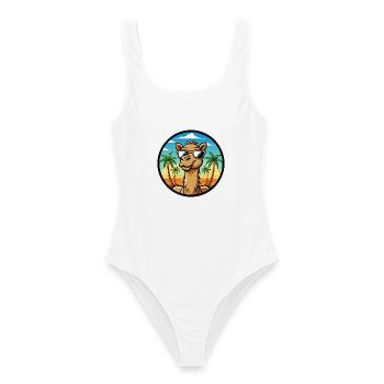 Camel Funny Cartoon Summer Beach Sunglasses Cool - Women's Swimsuit - white - Front - AI Model Female 172 dark (172cm)