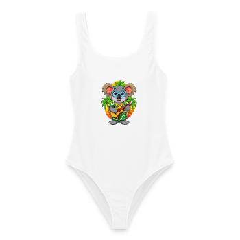 Funny Koala Summer Beach Sunglasses Hawaiian - Women's Swimsuit - white - Front - AI Model Female 172 dark (172cm)