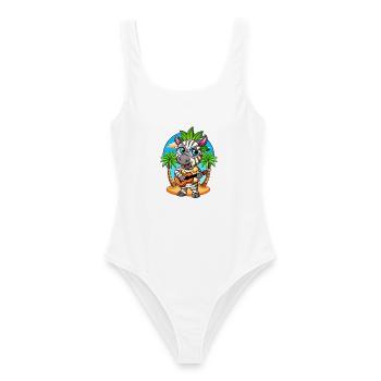 Funny Zebra Cartoon Summer Beach Lunettes de soleil guitare - Maillot de bain femme - blanc - Devant - AI Model Female 172 dark (172cm)