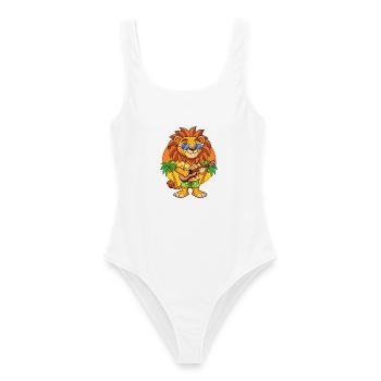 Funny Lion Cartoon Summer Beach Lunettes de soleil guitare - Maillot de bain femme - blanc - Devant - AI Model Female 172 dark (172cm)