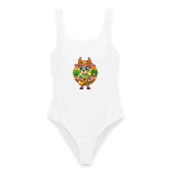 Lustige Antilope Cartoon Sommer Strand Sonnenbrille - Frauen Badeanzug - Weiß - Vorne - AI Model Female 172 dark (172cm)