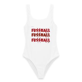 Fussball Fussball Fussball - Frauen Badeanzug - Weiß - Vorne - AI Model Female 172 dark (172cm)