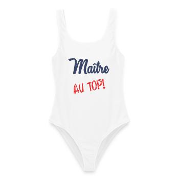 MASTER AT THE TOP - Women's Swimsuit - white - Front - AI Model Female 172 dark (172cm)