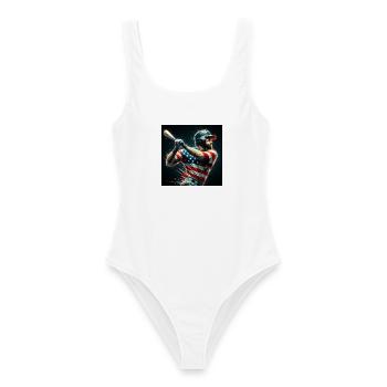 American Baseball Stylish Fan Design - Women's Swimsuit - white - Front - AI Model Female 172 dark (172cm)