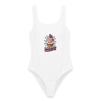 Reste cool, ma chérie ! - Maillot de bain femme - blanc - Devant - AI Model Female 172 dark (172cm)