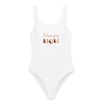 I love you Mom - Frauen Badeanzug - Weiß - Vorne - AI Model Female 172 dark (172cm)