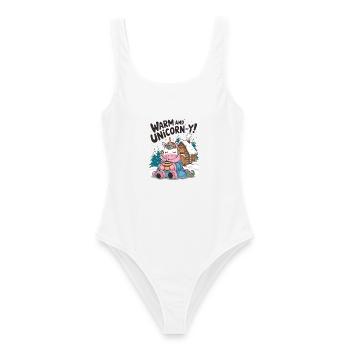 Warm And Unicorn-y! - Women's Swimsuit - white - Front - AI Model Female 172 dark (172cm)