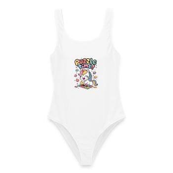 Puzzle Time! - Women's Swimsuit - white - Front - AI Model Female 172 dark (172cm)