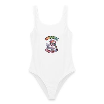 Unicorns Can Code! - Women's Swimsuit - white - Front - AI Model Female 172 dark (172cm)