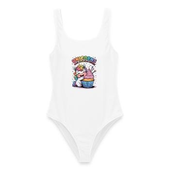 Les licornes rendent tout meilleur - Maillot de bain femme - blanc - Devant - AI Model Female 172 dark (172cm)