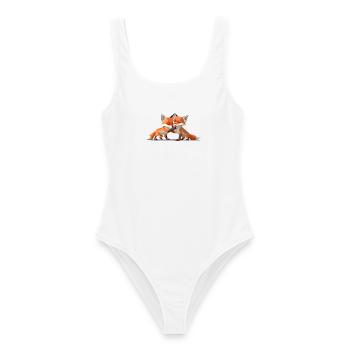 Low-poly Fox Cubs - Women's Swimsuit - white - Front - AI Model Female 172 dark (172cm)
