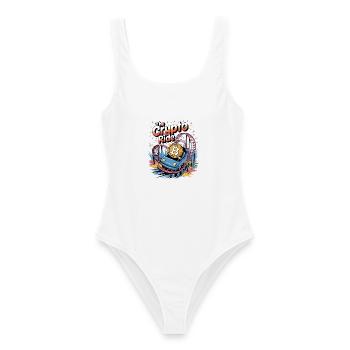 The Crypto Ride - Women's Swimsuit - white - Front - AI Model Female 172 dark (172cm)