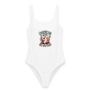 Saving In Style - Women's Swimsuit - white - Front - AI Model Female 172 dark (172cm)