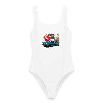 Cuba Cigar Car Rum Libre Havana Souvenir retro - Women's Swimsuit - white - Front - AI Model Female 172 dark (172cm)