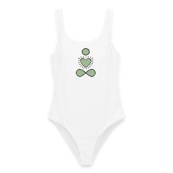 Mint Heart Infinity Emblem - Women's Swimsuit - white - Front - AI Model Female 172 dark (172cm)