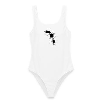 electrician electrical electronics occupation voltage CPU - Women's Swimsuit - white - Front - AI Model Female 172 dark (172cm)