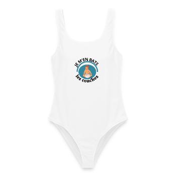 Je m en bats les couches - Maillot de bain femme - blanc - Devant - AI Model Female 172 dark (172cm)