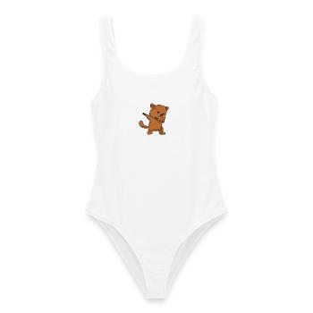 Dabbing Marmot Dab Murmeltier - Frauen Badeanzug - Weiß - Vorne - AI Model Female 172 dark (172cm)