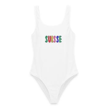 SUISSE. PAYS. GENEVE - Maillot de bain femme - blanc - Devant - AI Model Female 172 dark (172cm)