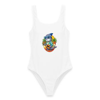 Lustige Robbe Sommer Strand Sonnenbrille Hawaiianisch - Frauen Badeanzug - Weiß - Vorne - AI Model Female 172 dark (172cm)