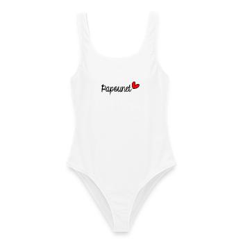 PAPOUNET. PAPA. FÊTE DES PÈRES. BONNE FÊTE PAPA - Maillot de bain femme - blanc - Devant - AI Model Female 172 dark (172cm)