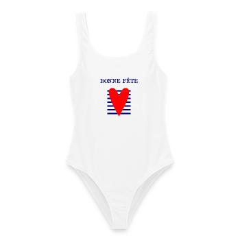 HAPPY FATHER'S DAY. DAD. FATHER'S DAY. FATHER - Women's Swimsuit - white - Front - AI Model Female 172 dark (172cm)
