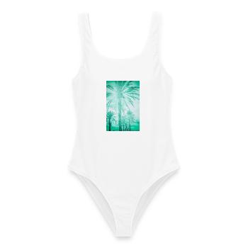 Mintteal Palm Tree Panorama - Women's Swimsuit - white - Front - AI Model Female 172 dark (172cm)
