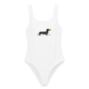 Dachshund Picture - Women's Swimsuit - white - Front - AI Model Female 172 dark (172cm)