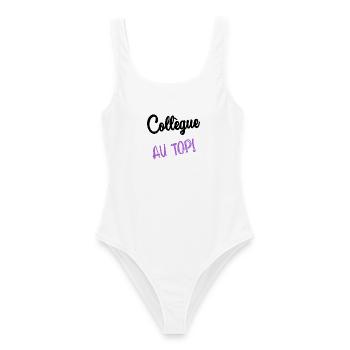 RETIREMENT. RETIREMENT. RETIRED. HAPPY RETIREMENT - Women's Swimsuit - white - Front - AI Model Female 172 dark (172cm)