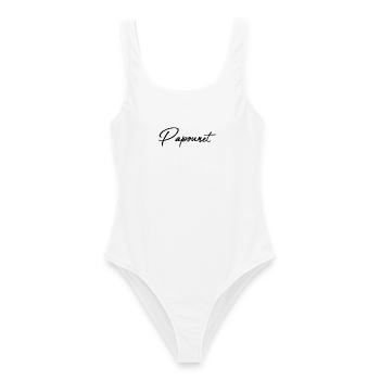 PAPOUNET. PAPA. FÊTE DES PÈRES. BONNE FÊTE PAPA - Maillot de bain femme - blanc - Devant - AI Model Female 172 dark (172cm)