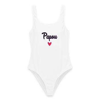 PAPUAN. DAD. FATHER'S DAY. HAPPY FATHER'S DAY - Women's Swimsuit - white - Front - AI Model Female 172 dark (172cm)