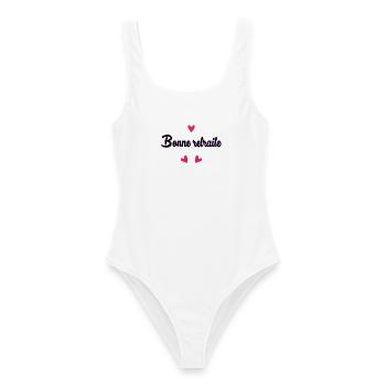 RETIREMENT. RETIREMENT. RETIRED. RETIREMENT - Women's Swimsuit - white - Front - AI Model Female 172 dark (172cm)