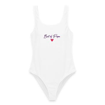 HAPPY FATHER'S DAY. DAD. FATHER'S DAY. FATHER. GOOD - Women's Swimsuit - white - Front - AI Model Female 172 dark (172cm)