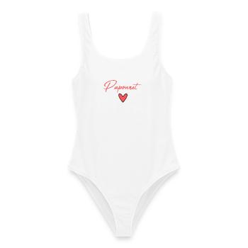 PAPOUNET. PAPA. FÊTE DES PÈRES. BONNE FÊTE PAPA - Maillot de bain femme - blanc - Devant - AI Model Female 172 dark (172cm)
