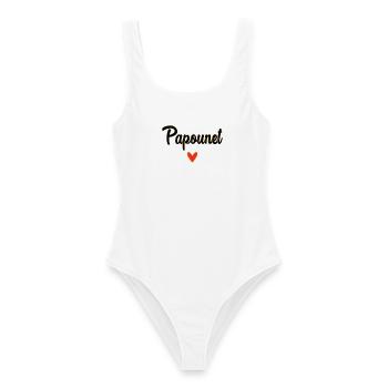 PAPOUNET. PAPA. FÊTE DES PÈRES. BONNE FÊTE PAPA - Maillot de bain femme - blanc - Devant - AI Model Female 172 dark (172cm)