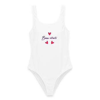 RETIREMENT. RETIREMENT. RETIRED. RETIREMENT - Women's Swimsuit - white - Front - AI Model Female 172 dark (172cm)