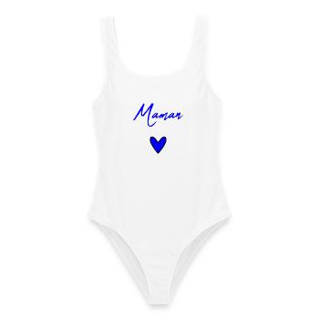 MUTTERTAG. SCHÖNEN MUTTERTAG. MAMA - Frauen Badeanzug - Weiß - Vorne - AI Model Female 172 dark (172cm)