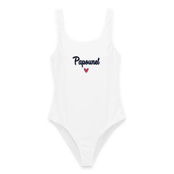 PAPOUNET. PAPA. FÊTE DES PÈRES. BONNE FÊTE PAPA - Maillot de bain femme - blanc - Devant - AI Model Female 172 dark (172cm)