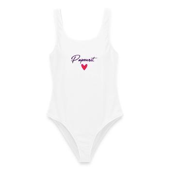 PAPOUNET. PAPA. FÊTE DES PÈRES. BONNE FÊTE PAPA - Maillot de bain femme - blanc - Devant - AI Model Female 172 dark (172cm)