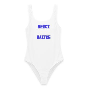 MEISTER. VIELEN DANK. DANKE, MEISTER. MEISTER. MEISTER-GESCHENK - Frauen Badeanzug - Weiß - Vorne - AI Model Female 172 dark (172cm)