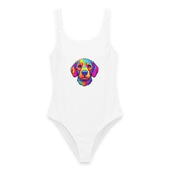 Broholmer Hunderasse Karikatur Kawaii Illustration - Frauen Badeanzug - Weiß - Vorne - AI Model Female 172 dark (172cm)