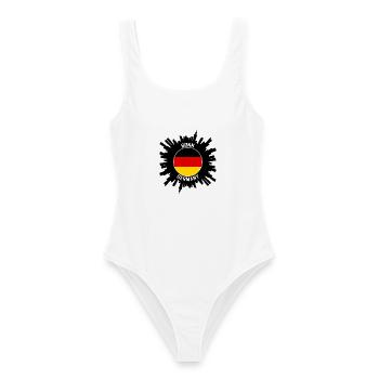 Bonn Skyline Deutschland Flagge Reisesouvenir - Frauen Badeanzug - Weiß - Vorne - AI Model Female 172 dark (172cm)
