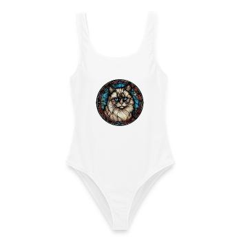 Ragdoll Katzenrasse Aquarellglas - Frauen Badeanzug - Weiß - Vorne - AI Model Female 172 dark (172cm)
